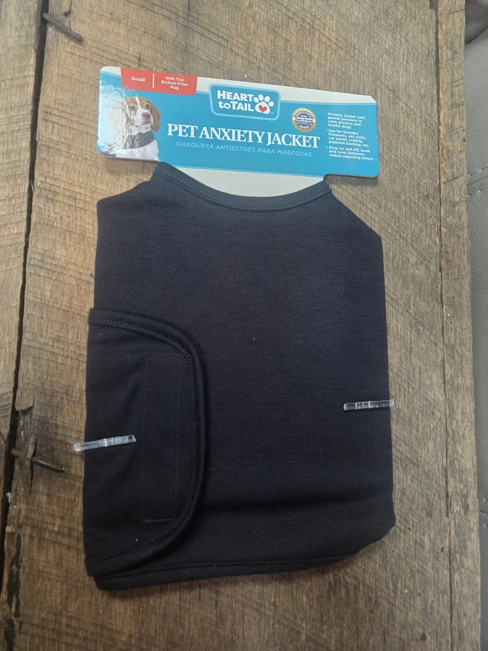 NWT Heart to Tail Black Dog Anxiety Jacket Vest Size Small BIN 1K